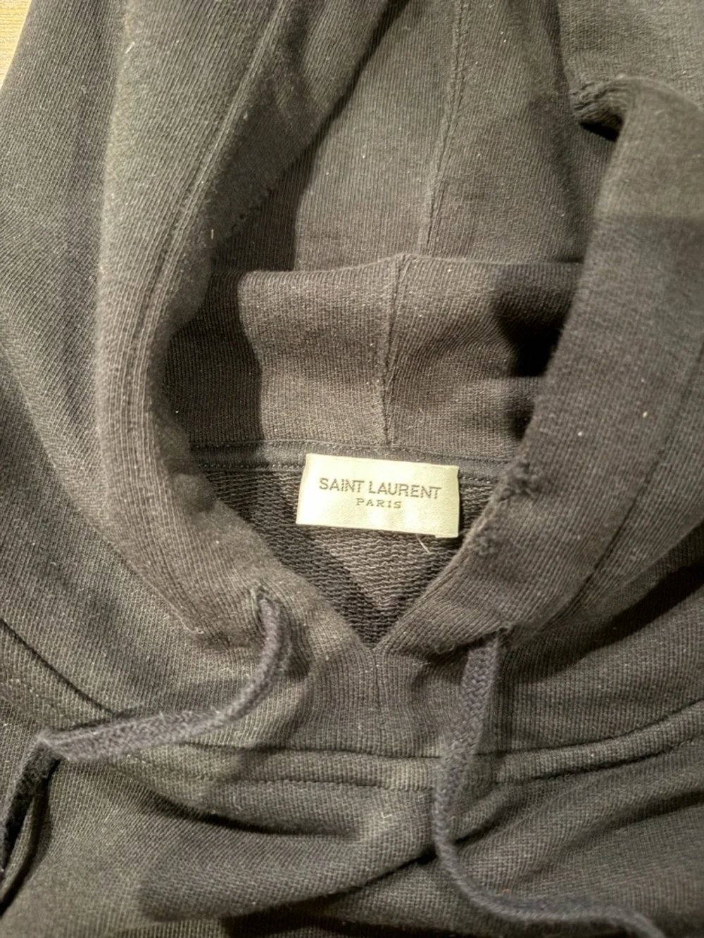 Saint Laurent Black Hooded Sweatshirt with Drawstring - Picture 4 of 6